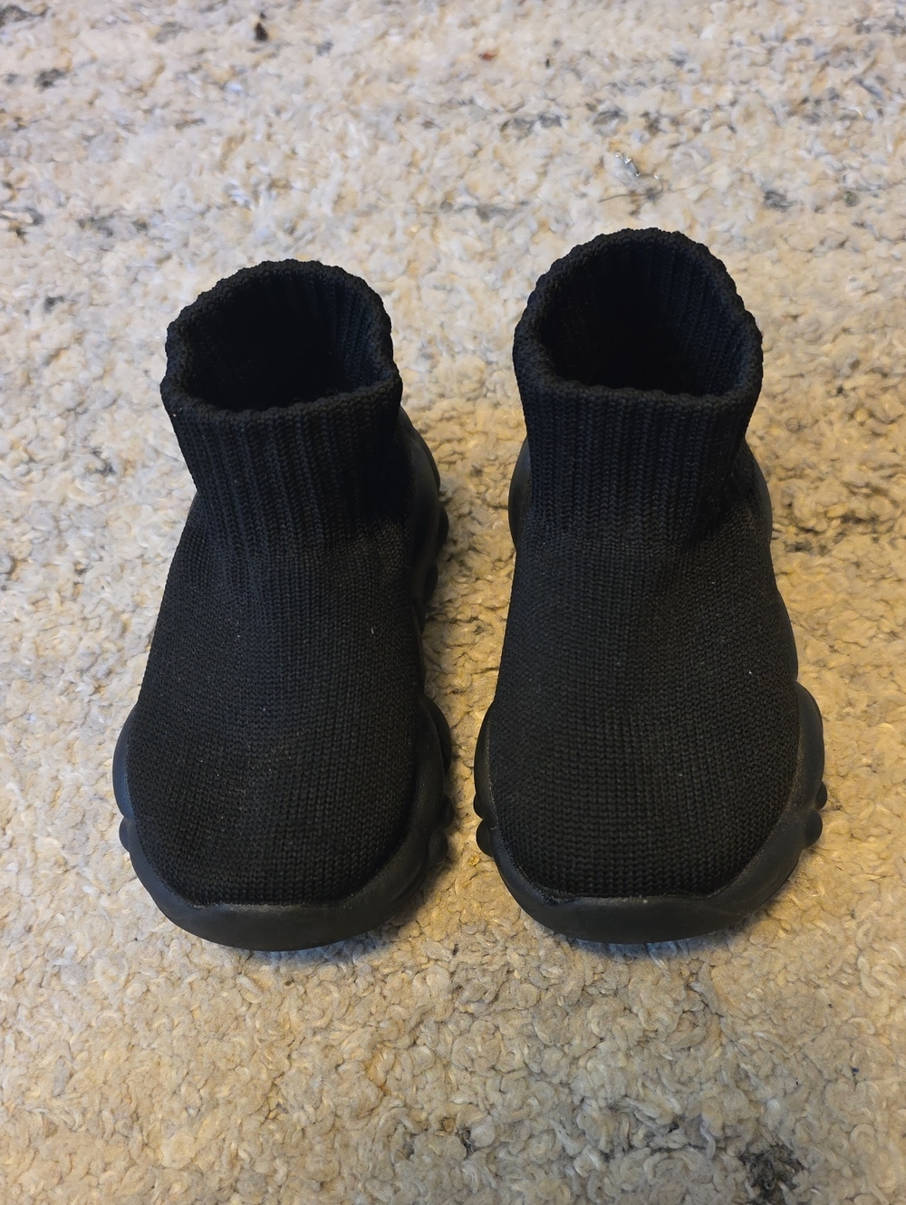SHEIN Black Knit Sock-Style Sneakers for Kids